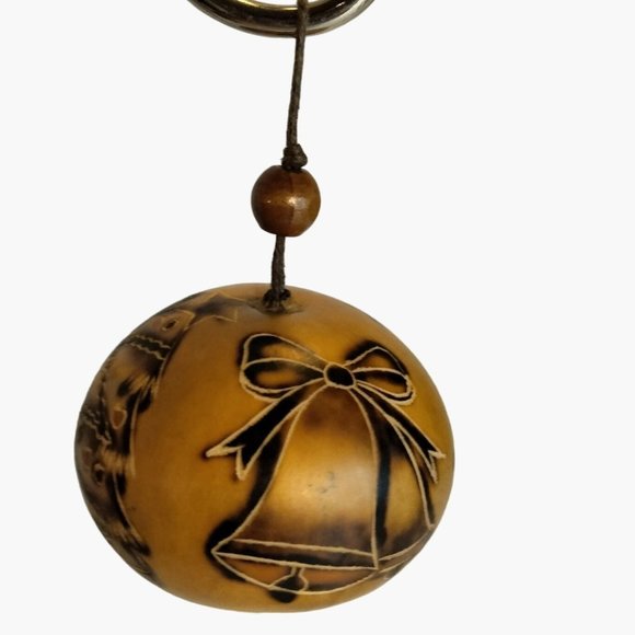 Bonaire Gourd Christmas Ornament  Pyrography Coastal Tropical Craft Folk Art - Picture 4 of 9